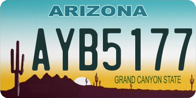 AZ license plate AYB5177