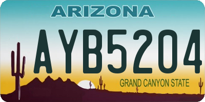 AZ license plate AYB5204