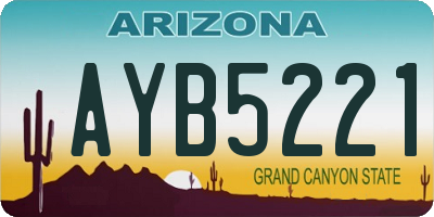 AZ license plate AYB5221