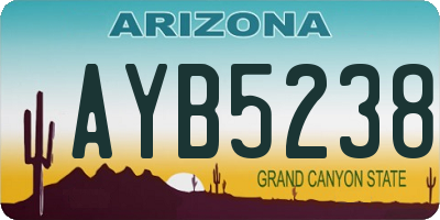 AZ license plate AYB5238