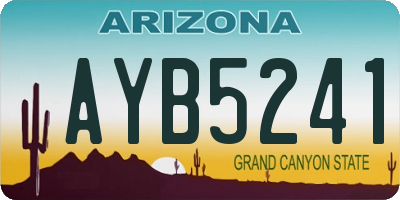 AZ license plate AYB5241