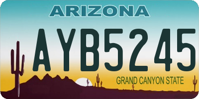 AZ license plate AYB5245