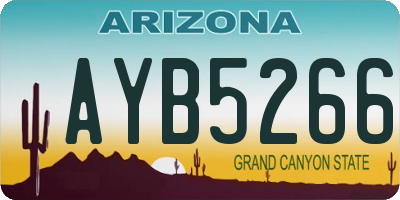 AZ license plate AYB5266