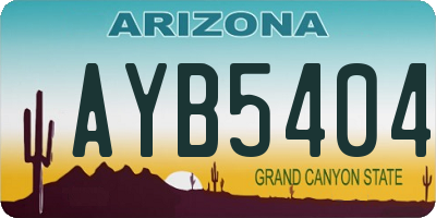 AZ license plate AYB5404