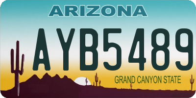 AZ license plate AYB5489