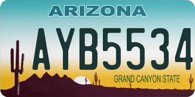 AZ license plate AYB5534
