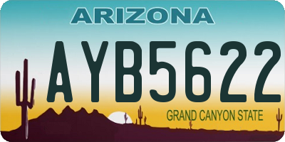 AZ license plate AYB5622