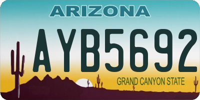AZ license plate AYB5692