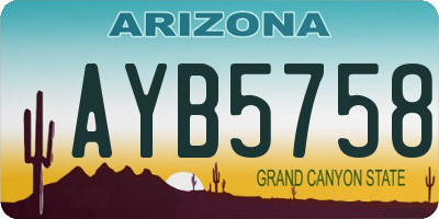 AZ license plate AYB5758