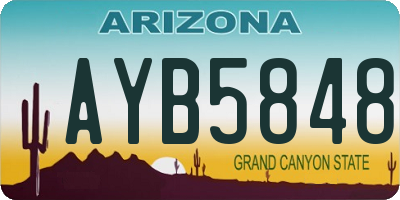 AZ license plate AYB5848