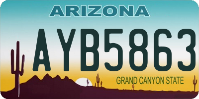 AZ license plate AYB5863