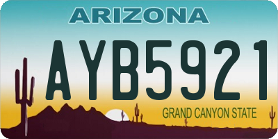 AZ license plate AYB5921