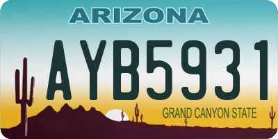 AZ license plate AYB5931