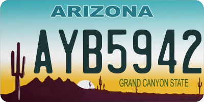 AZ license plate AYB5942