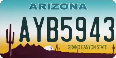 AZ license plate AYB5943