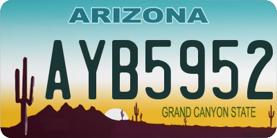 AZ license plate AYB5952
