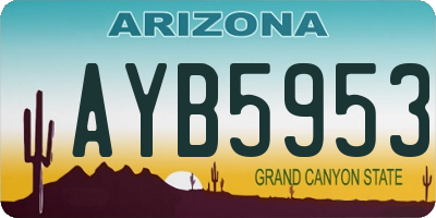 AZ license plate AYB5953