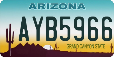 AZ license plate AYB5966