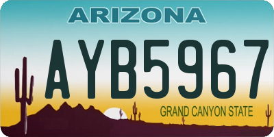 AZ license plate AYB5967