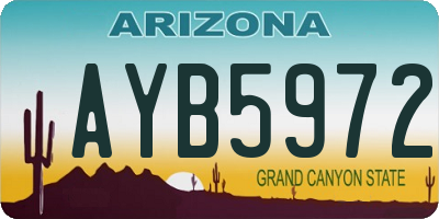 AZ license plate AYB5972