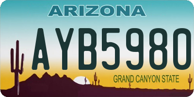 AZ license plate AYB5980