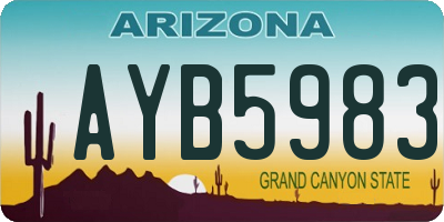 AZ license plate AYB5983