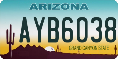 AZ license plate AYB6038