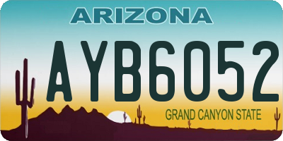 AZ license plate AYB6052