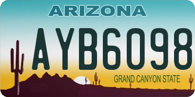 AZ license plate AYB6098