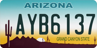 AZ license plate AYB6137
