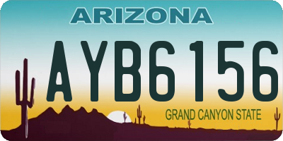 AZ license plate AYB6156