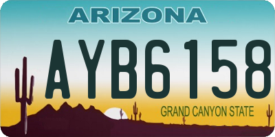 AZ license plate AYB6158