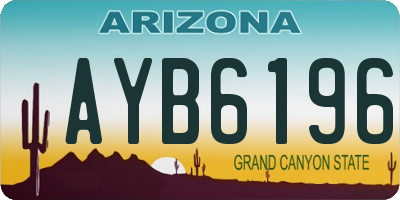 AZ license plate AYB6196