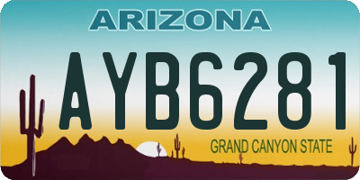 AZ license plate AYB6281