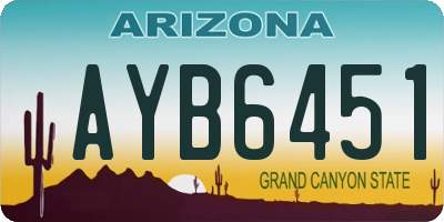 AZ license plate AYB6451