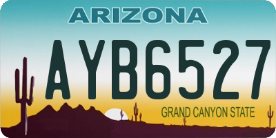 AZ license plate AYB6527