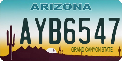 AZ license plate AYB6547