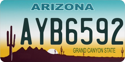 AZ license plate AYB6592