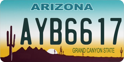 AZ license plate AYB6617