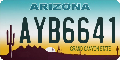 AZ license plate AYB6641