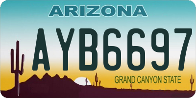 AZ license plate AYB6697