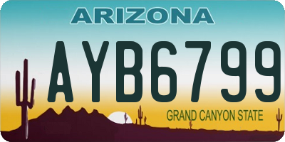 AZ license plate AYB6799