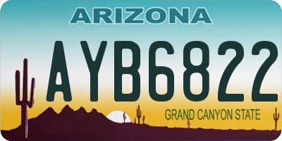 AZ license plate AYB6822