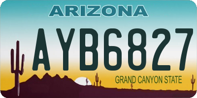 AZ license plate AYB6827