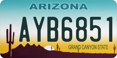 AZ license plate AYB6851