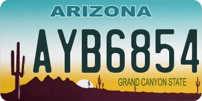 AZ license plate AYB6854