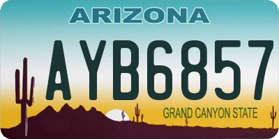 AZ license plate AYB6857