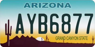 AZ license plate AYB6877