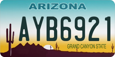 AZ license plate AYB6921