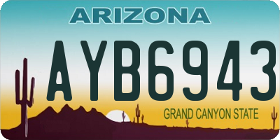AZ license plate AYB6943